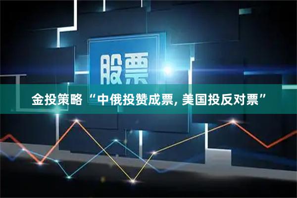 金投策略 “中俄投赞成票, 美国投反对票”